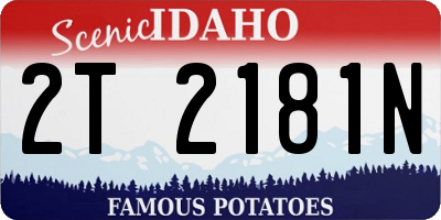 ID license plate 2T2181N