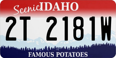 ID license plate 2T2181W