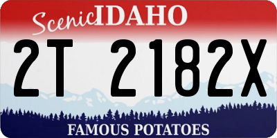 ID license plate 2T2182X