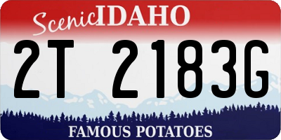 ID license plate 2T2183G