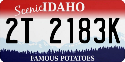 ID license plate 2T2183K