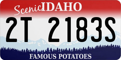 ID license plate 2T2183S