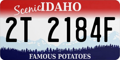ID license plate 2T2184F