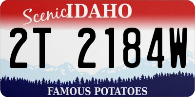 ID license plate 2T2184W