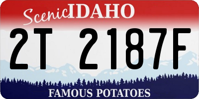 ID license plate 2T2187F