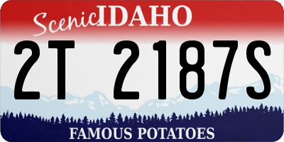ID license plate 2T2187S
