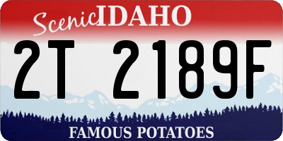 ID license plate 2T2189F
