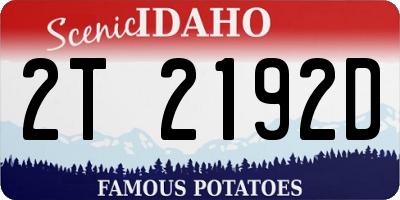 ID license plate 2T2192D
