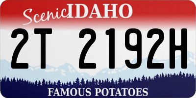ID license plate 2T2192H