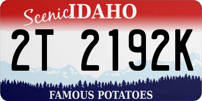 ID license plate 2T2192K
