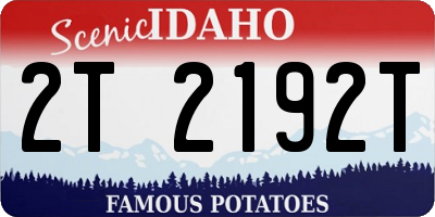 ID license plate 2T2192T