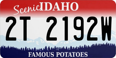 ID license plate 2T2192W