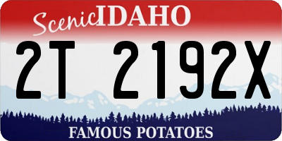 ID license plate 2T2192X