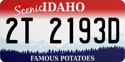ID license plate 2T2193D