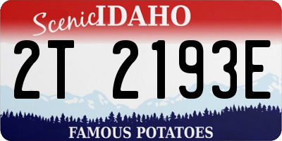 ID license plate 2T2193E