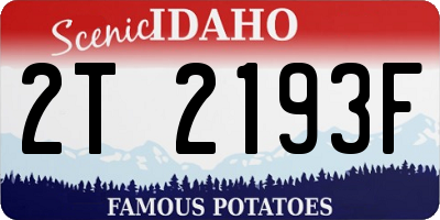 ID license plate 2T2193F