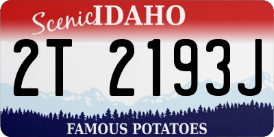 ID license plate 2T2193J