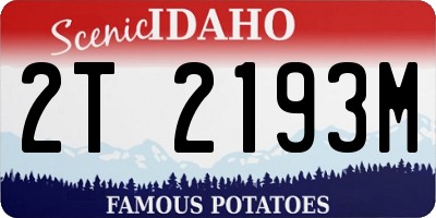 ID license plate 2T2193M