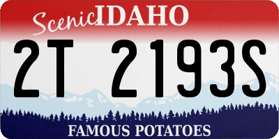 ID license plate 2T2193S