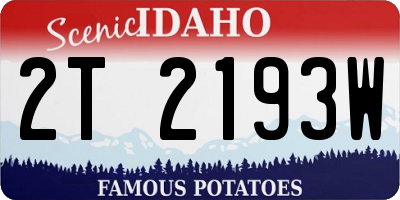 ID license plate 2T2193W