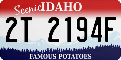 ID license plate 2T2194F