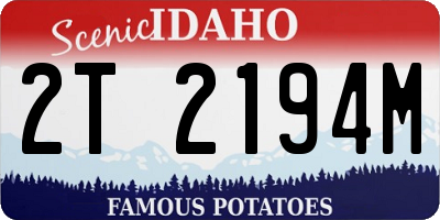 ID license plate 2T2194M
