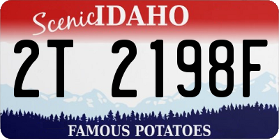 ID license plate 2T2198F