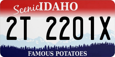 ID license plate 2T2201X