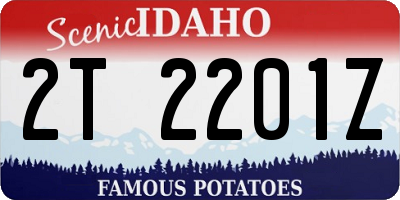ID license plate 2T2201Z