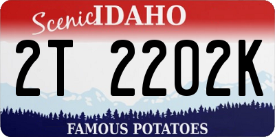 ID license plate 2T2202K