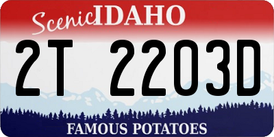ID license plate 2T2203D