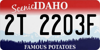 ID license plate 2T2203F