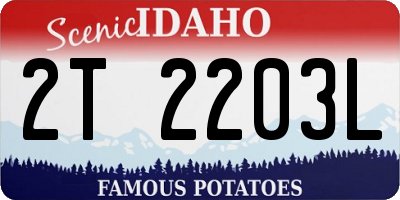 ID license plate 2T2203L