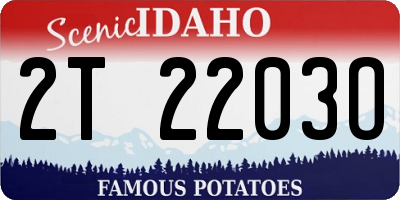 ID license plate 2T2203O