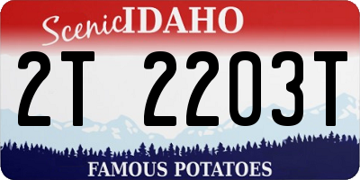ID license plate 2T2203T