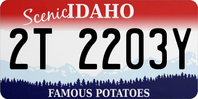 ID license plate 2T2203Y