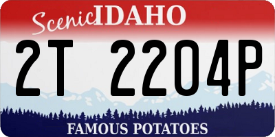 ID license plate 2T2204P