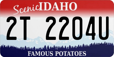 ID license plate 2T2204U
