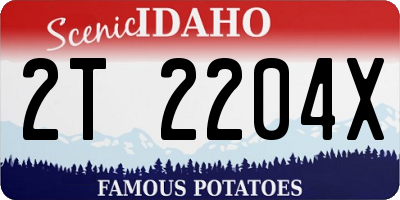 ID license plate 2T2204X