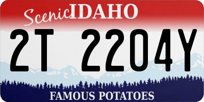 ID license plate 2T2204Y