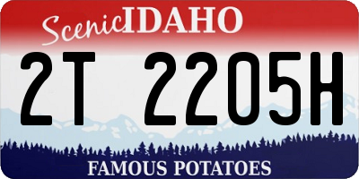 ID license plate 2T2205H