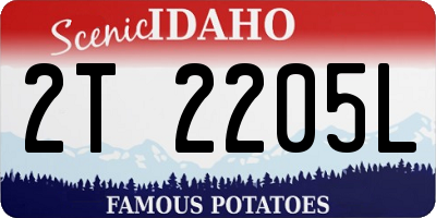 ID license plate 2T2205L