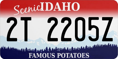ID license plate 2T2205Z