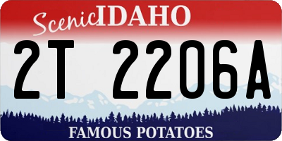 ID license plate 2T2206A