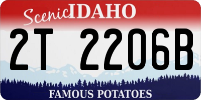 ID license plate 2T2206B