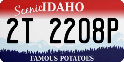 ID license plate 2T2208P