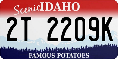 ID license plate 2T2209K