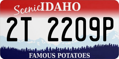 ID license plate 2T2209P