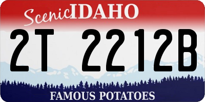 ID license plate 2T2212B