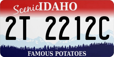 ID license plate 2T2212C